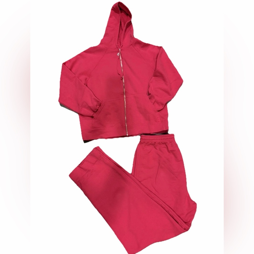 Non-Fiction Tiger Brand Sz L 100% Pink Women's Hooded Active Set Made in Canada